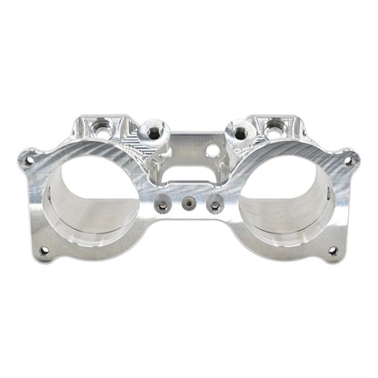 IAG V3 Subaru WRX STI Top Feed TGV Housings with Butterfly Pass Thru - Silver Finish 1