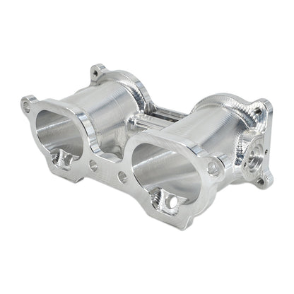 IAG V3 Subaru WRX STI Top Feed TGV Housings with Butterfly Pass Thru - Silver Finish 3