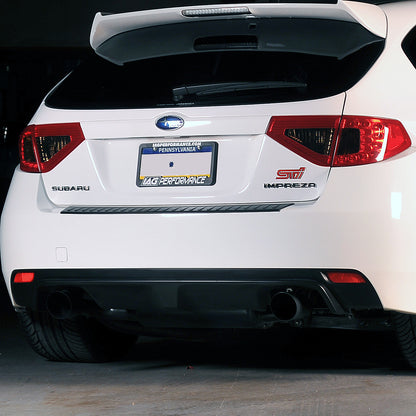 IAG RockBlocker Red Smoke Tail Light Overlay Film Kit for 08-14 WRX & STI Hatchback - Installed 2