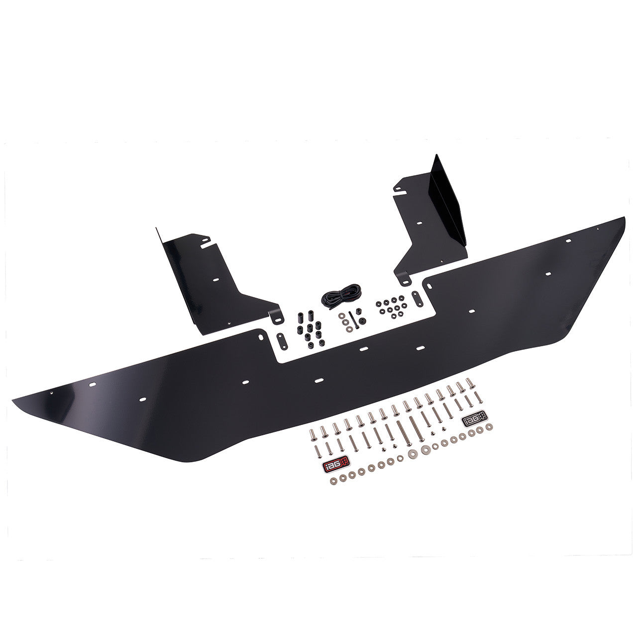 IAG Front Splitter with Bent Endplate Winglets For 2015-21 Subaru WRX & STI - Gloss Black Layout