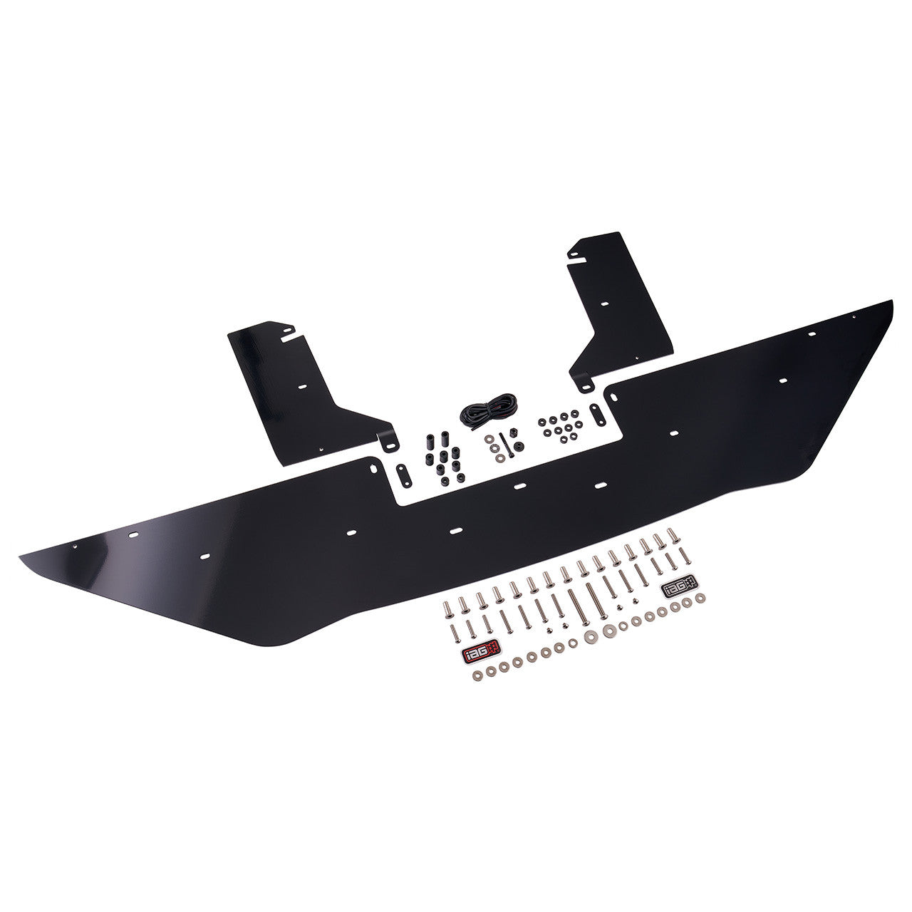 IAG Front Splitter with Straight Endplate Winglets For 2015-21 Subaru WRX & STI - Gloss Black Layout