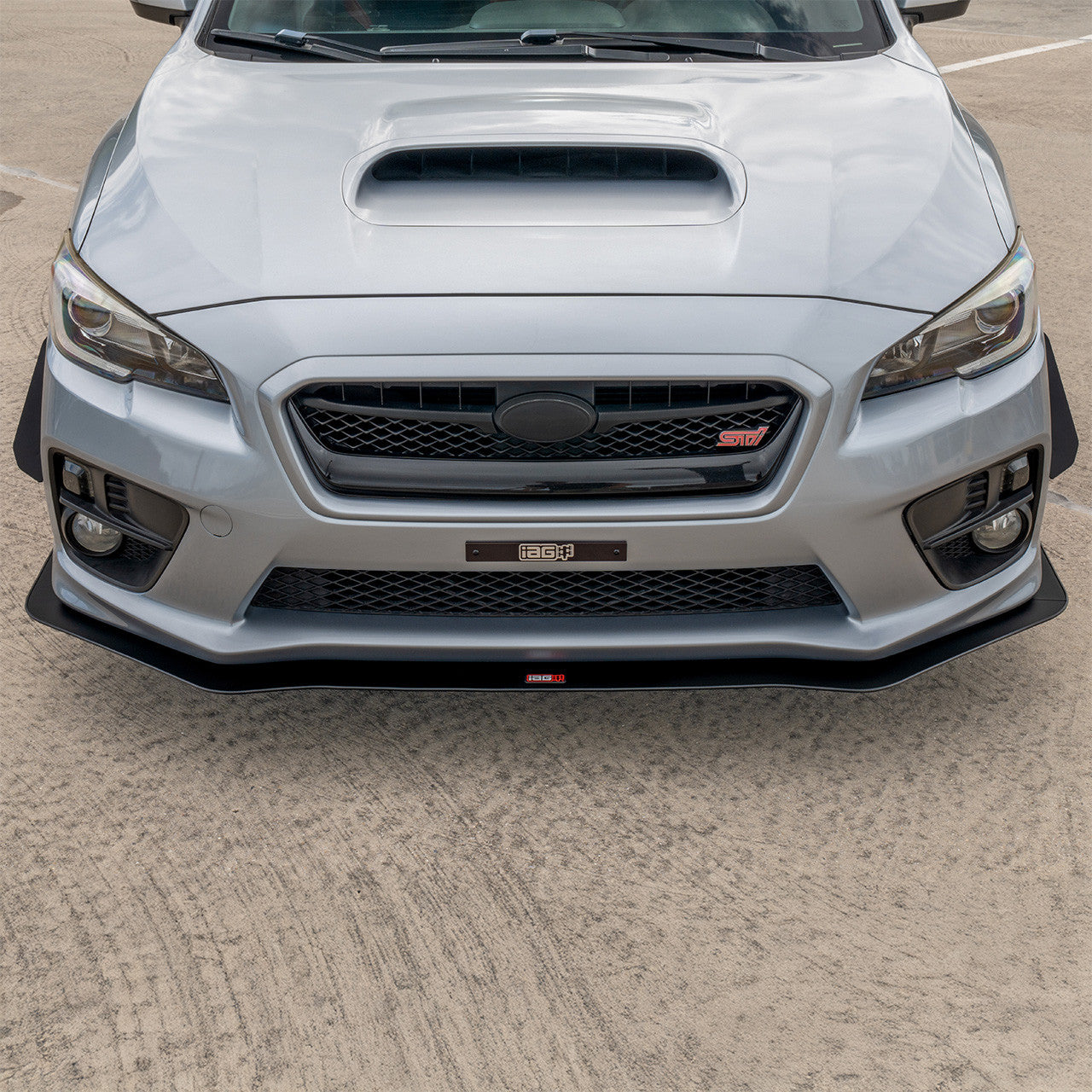 IAG Front Splitter with Straight Endplate Winglets For 2015-21 Subaru WRX & STI - Front View