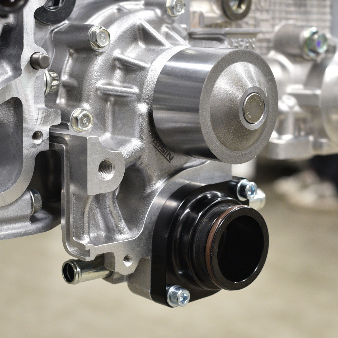IAG Subaru Wiggins Style Thermostat Housing for 02-24 WRX, 04-21 STI, 04-13 FXT, 05-09 LGT, 13-24 BRZ - Installed 1