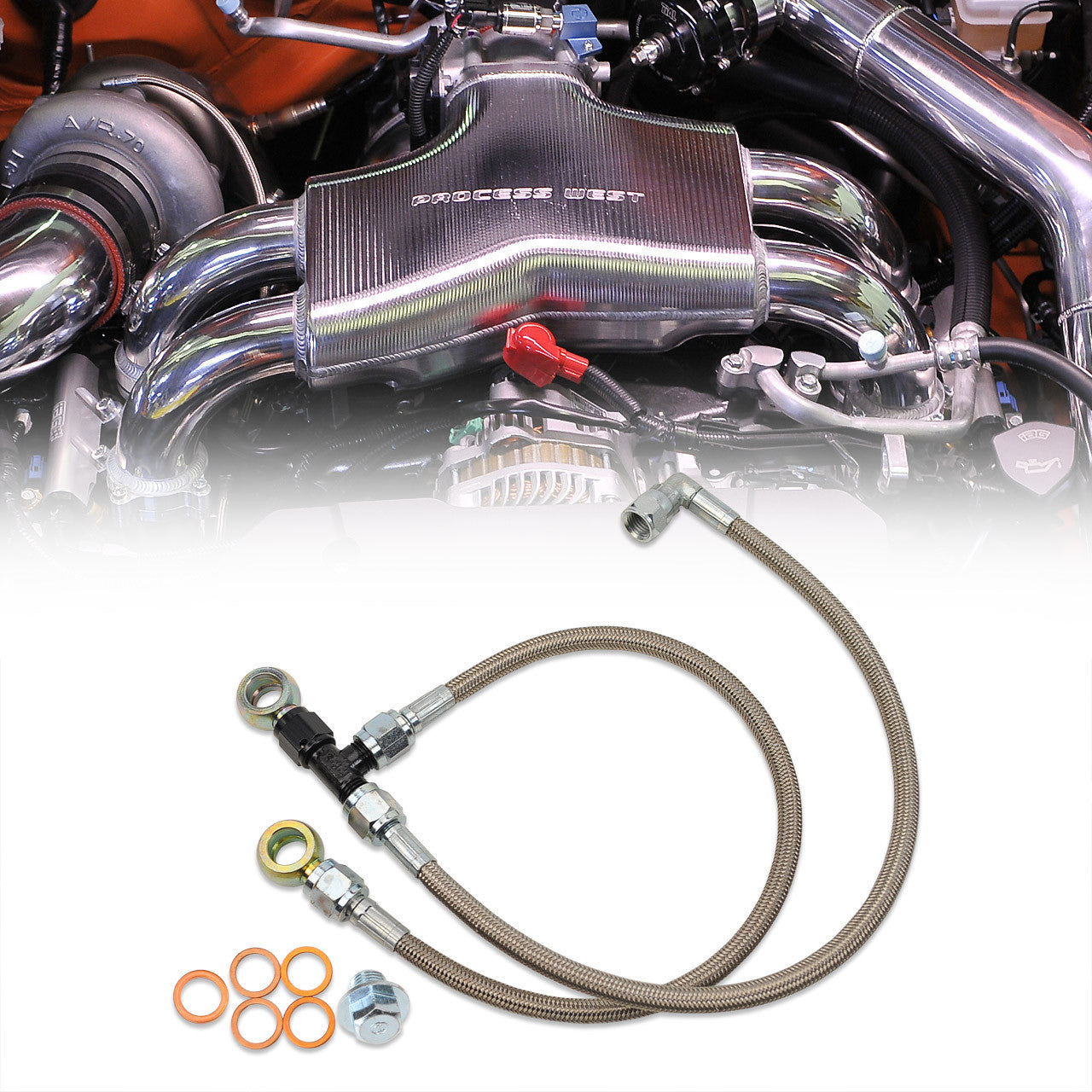 IAG Garrett GT Series Turbo Oil Feed & AVCS Line For 2006-14 Subaru WRX, 04-21 STI, 05-09 LGT, 04-08 FX