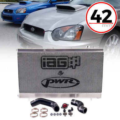 IAG Triple Pass Street Series 42mm Radiator for 2002-07 Subaru WRX