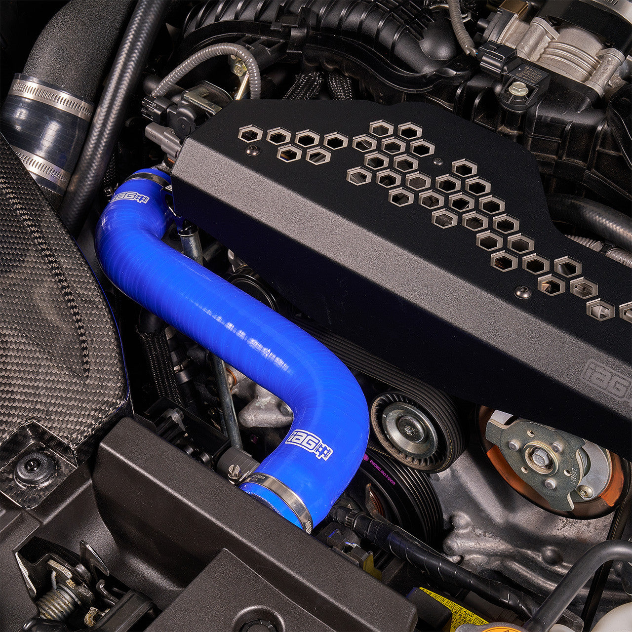 IAG Silicone Upper & Lower Radiator Hose Kit For 2022-26 WRX - Blue Install