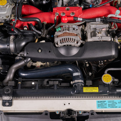 IAG Silicone Upper & Lower Radiator Hose Kit For 2002-07 WRX, 04-07 STI - Black Installed