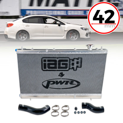 IAG Triple Pass Street Series 42mm Radiator for 2015-21 Subaru WRX