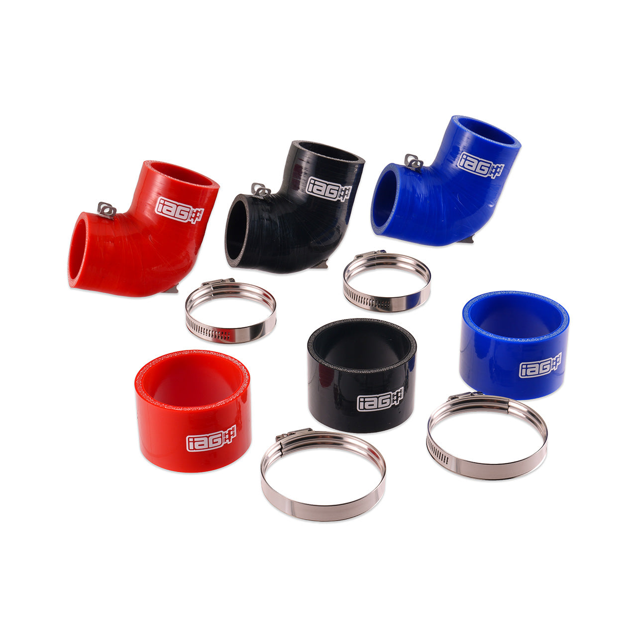 IAG “Stock” Top Mount Intercooler Coupler Kit for 2004-21 Subaru STI - Black, Red, Blue