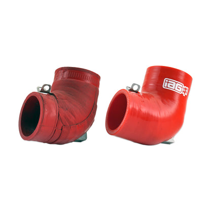 IAG STI 90 Degree Silicone Coupler VS OEM Coupler