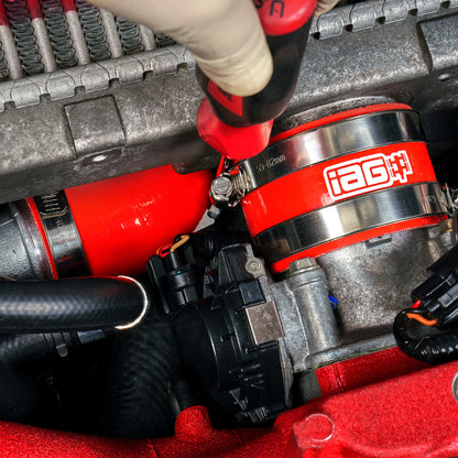IAG Pry Point on Subaru STI 90 Degree Silicone Coupler