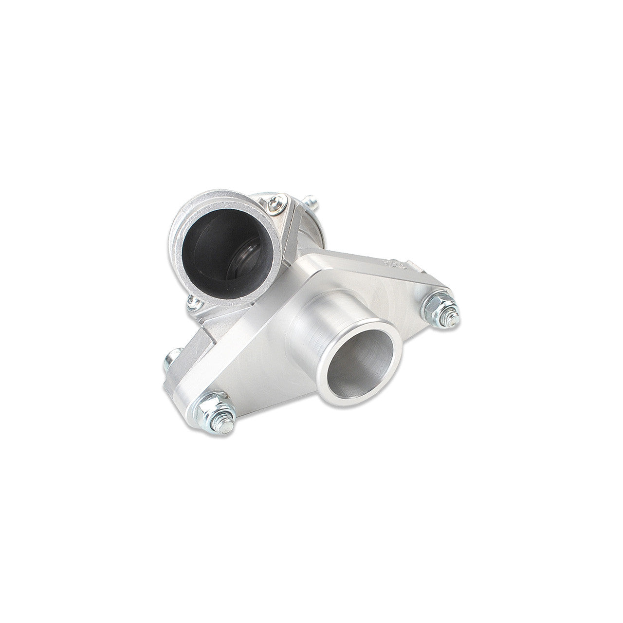 IAG Blow Off Valve Adapter For 2002-07 Subaru WRX & 2004-21 STI - Silver Shown with BOV