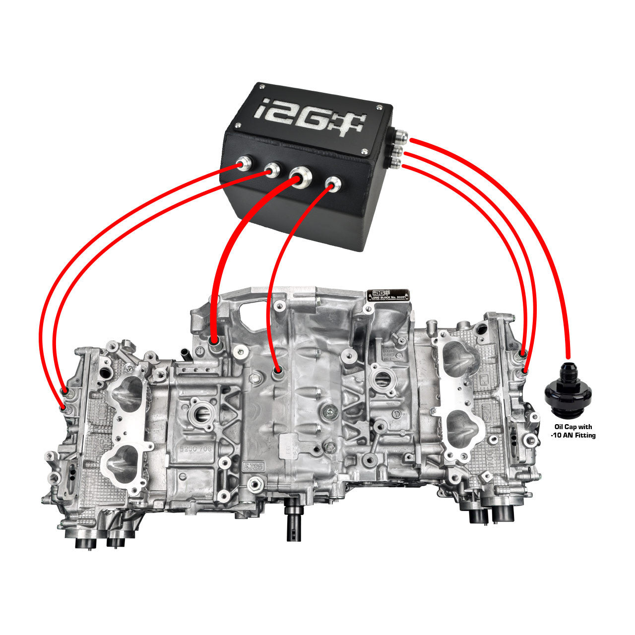 IAG Performance Universal Drag Catch Can - Hose Routing