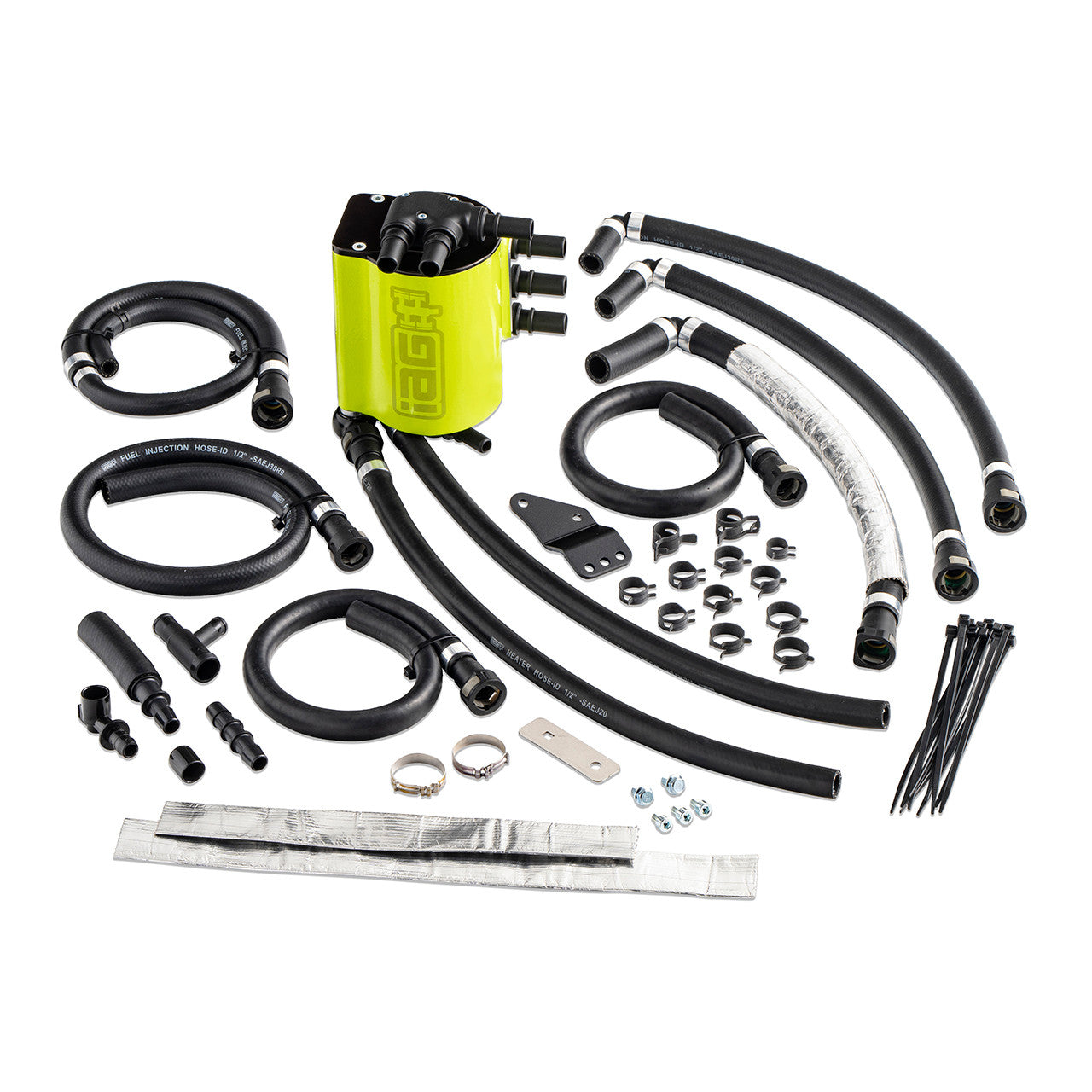 IAG Air / Oil Separator (AOS) For 2008-14 Subaru WRX & 2008-21 STI - Yellow Layout