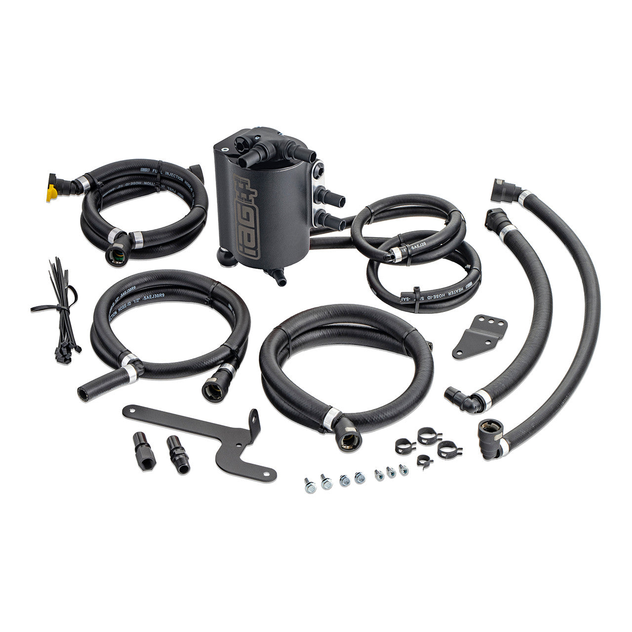 IAG Air / Oil Separator (AOS) Fits 2015-21 Subaru WRX, 14-18 FXT - Black Layout