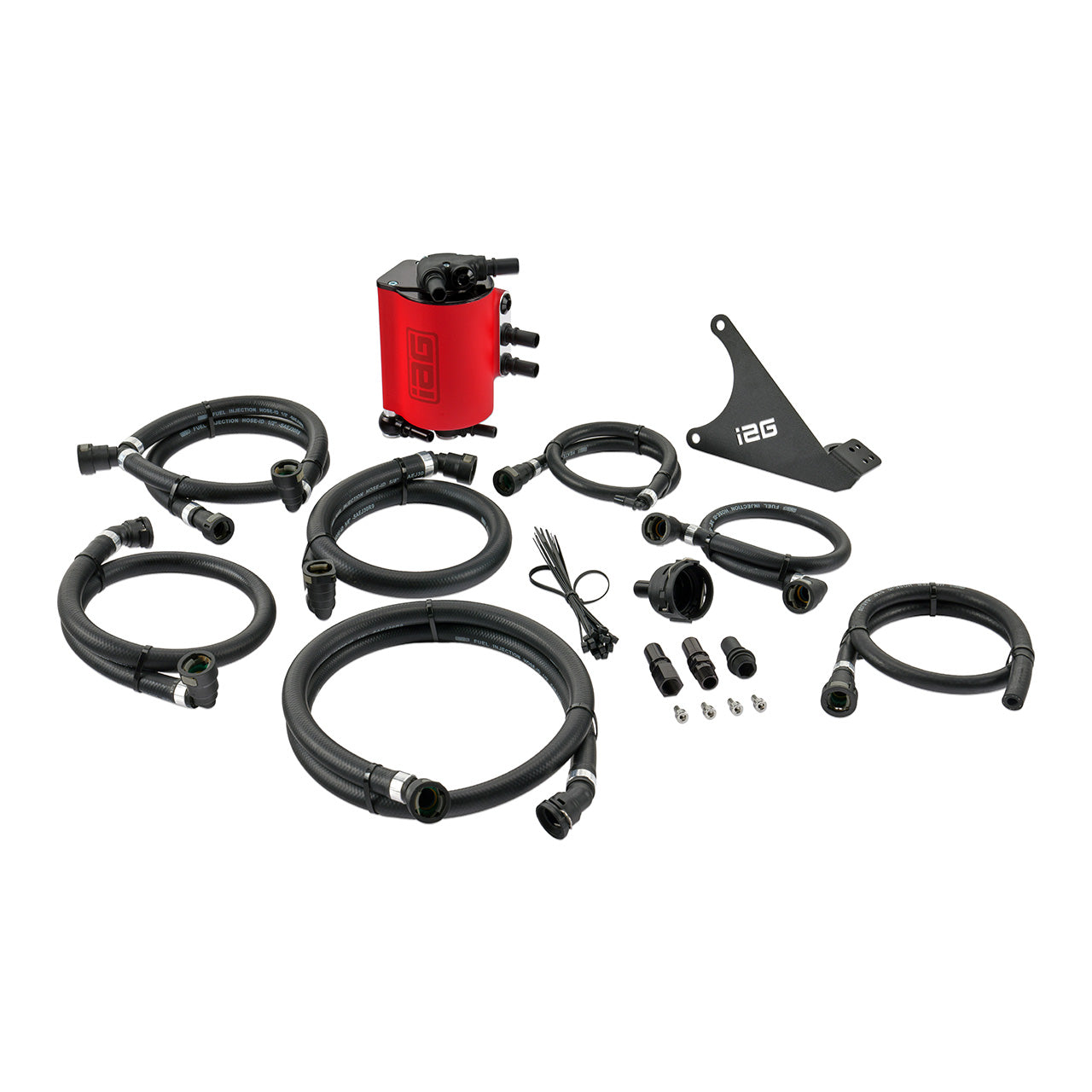 IAG Air / Oil Separator (AOS) Fits 2022-26 Subaru WRX - Product Contents - Red