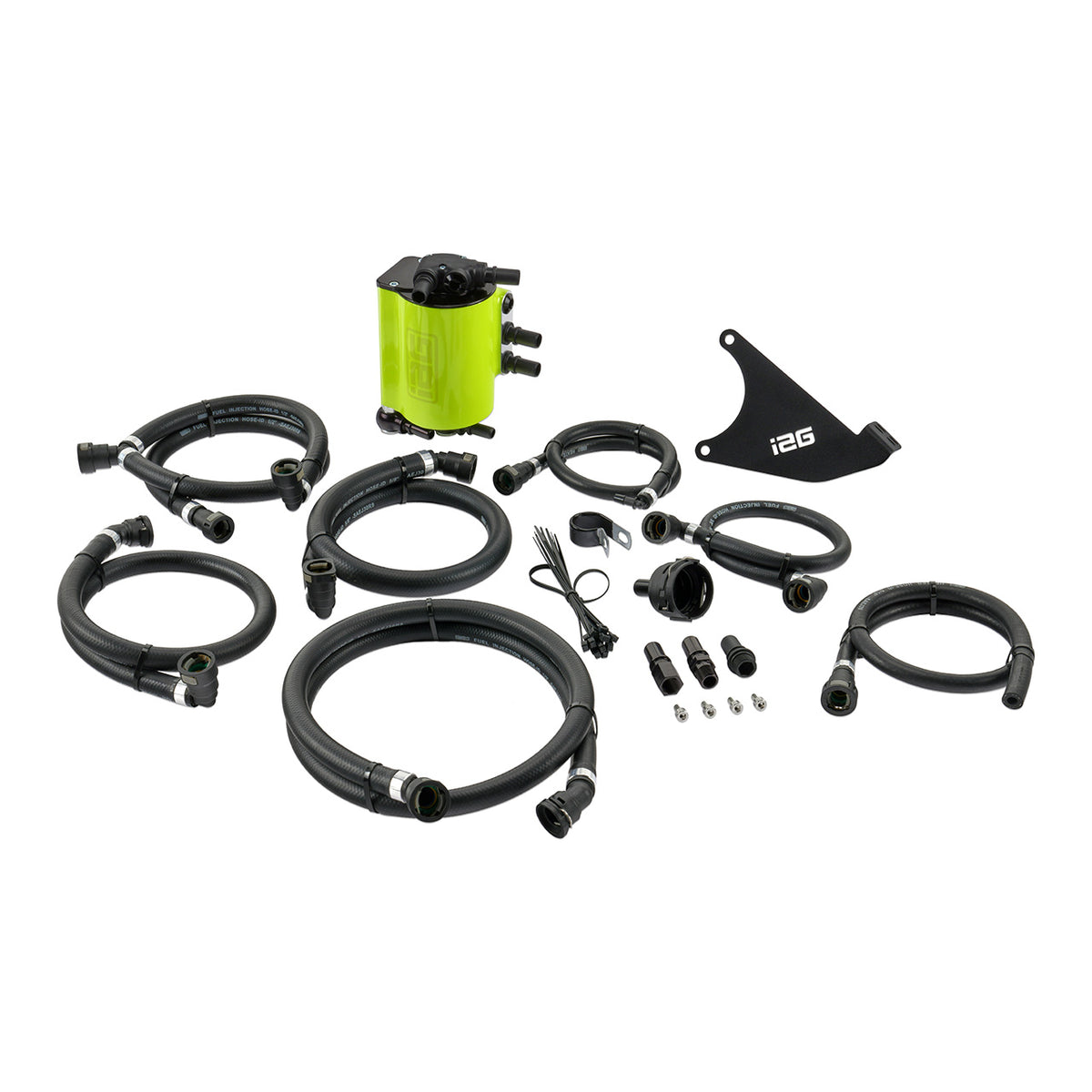 IAG Air / Oil Separator (AOS) For 2020+ Outback XT, 2022+ Outback Wilderness - Neon Yellow Layout