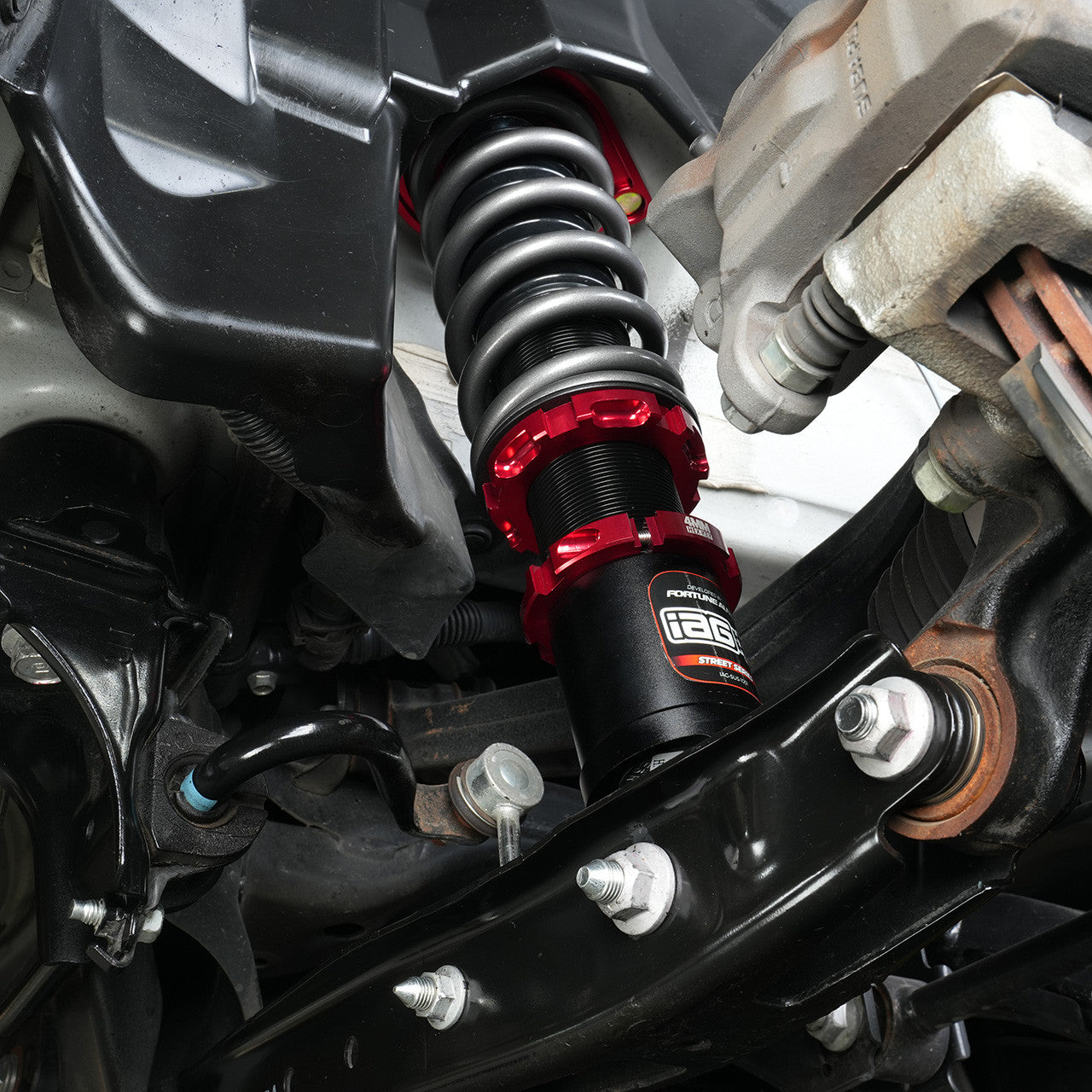 IAG Spec Street Series Coilovers by Fortune Auto for 13-25 BRZ, FR-S, 86, GT86, GR86 - Rear Coilover Installed 2