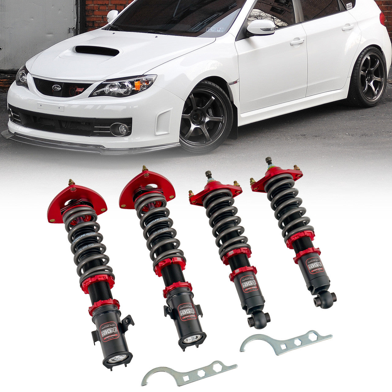 IAG Spec Street Series Coilovers by Fortune Auto for 08-14 STI