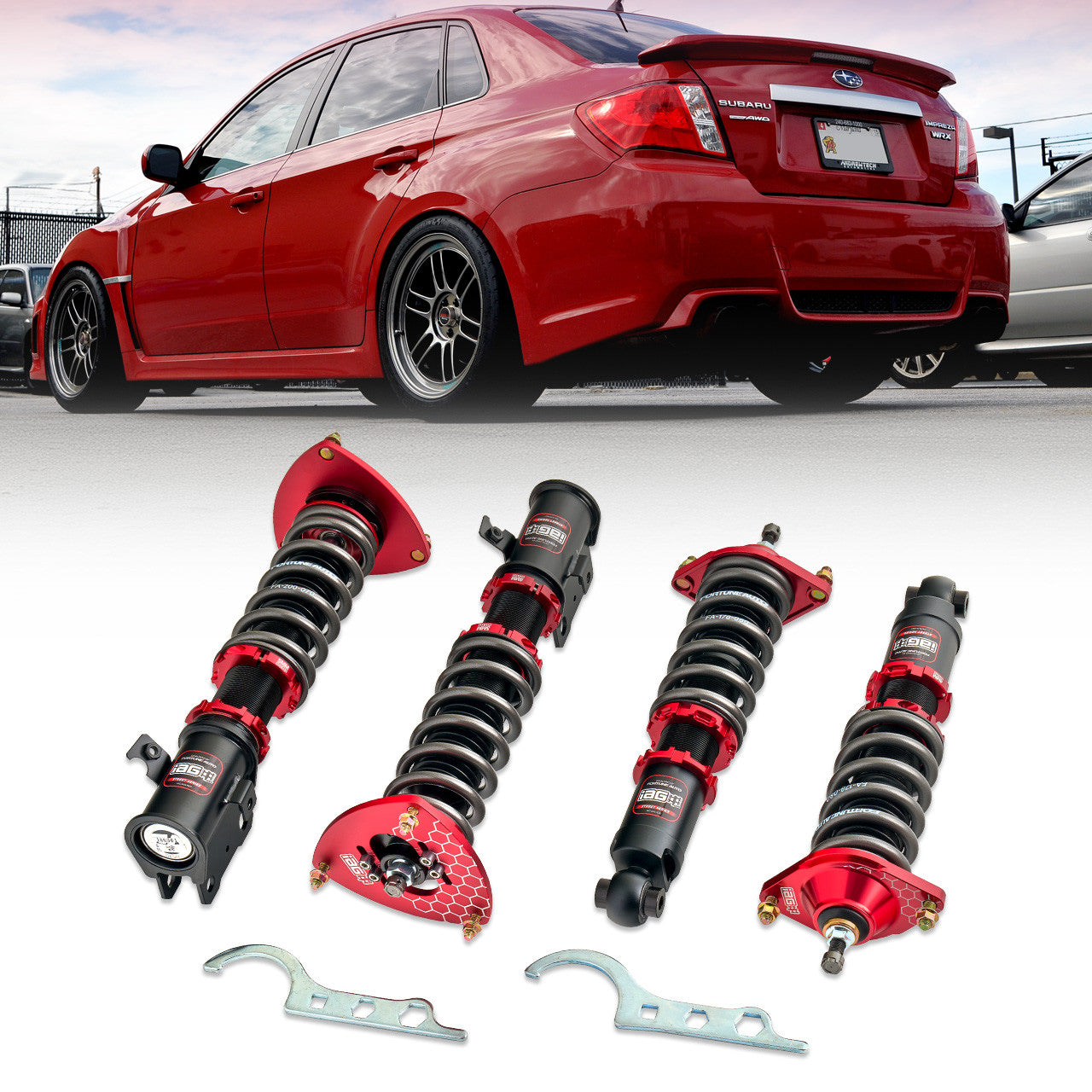 IAG Spec Street Series Coilovers by Fortune Auto for 08-14 WRX