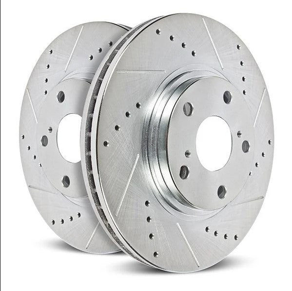 Power Stop 19-21 Subaru Forester Rear Evolution Drilled & Slotted Rotors - Pair