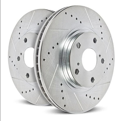 Power Stop 19-21 Subaru Forester Rear Evolution Drilled & Slotted Rotors - Pair