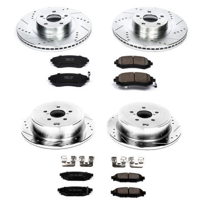 Power Stop Front & Rear Z23 Evolution Sport Brake Kit For 2008-10 Subaru WRX, 10-12 Legacy/Outback - K4077