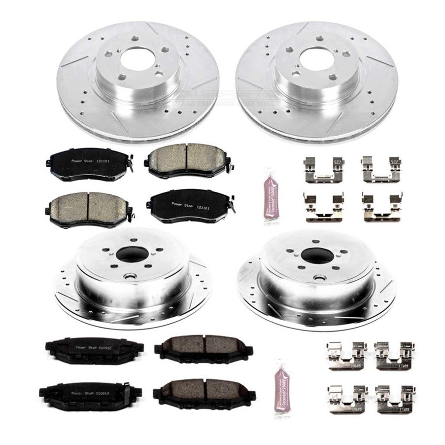 Power Stop Front & Rear Z23 Evolution Sport Brake Kit For 2013-16 Subaru BRZ - Layout