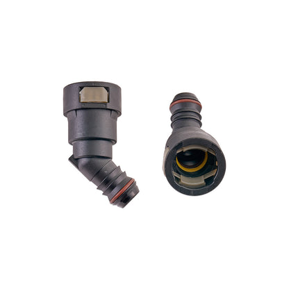 IAG 5/8" SAE Quick Connect Female to 5/8" Hose Barb Angled (135 / 45 degrees)