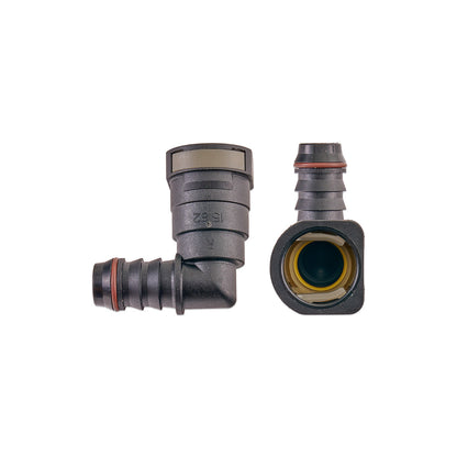 IAG 5/8" SAE Quick Connect Female to 5/8" Hose Barb Right Angled (90 degrees)