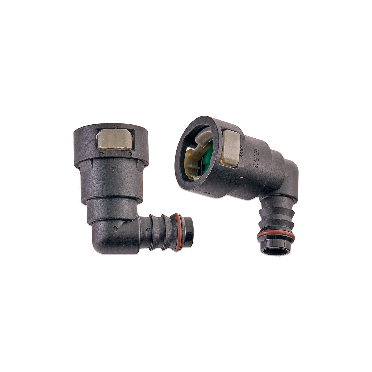 IAG 5/8" SAE Quick Connect Female to 1/2" Hose Barb Right Angled (90 degrees)