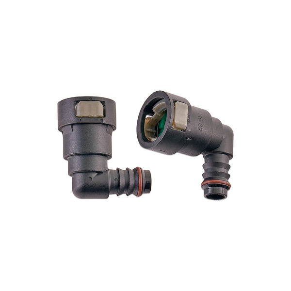 IAG 5/8" SAE Quick Connect Female to 1/2" Hose Barb Right Angled (90 degrees)