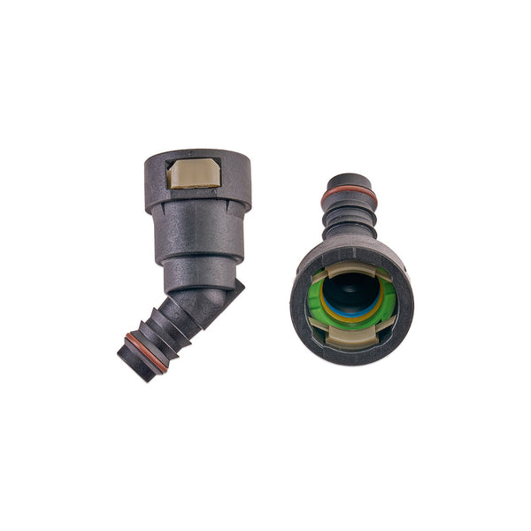IAG 5/8" SAE Quick Connect Female to 1/2" Hose Barb Angled (135 / 45 degrees)