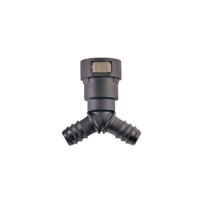 IAG 5/8" SAE Quick Connect Female to 2 x 1/2" Hose Barb Y Fitting
 - Angle 1