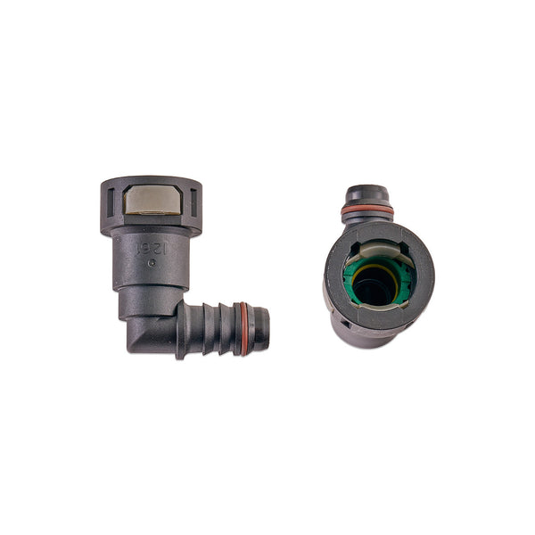IAG 1/2" SAE Quick Connect Female to 1/2" Hose Barb Right Angled (90 degrees)