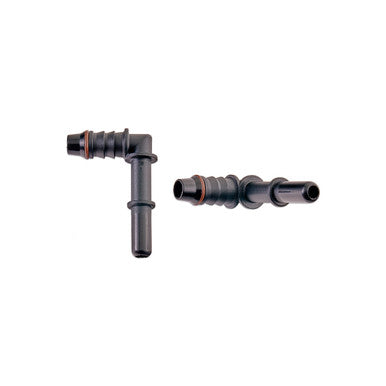 IAG 5/16" SAE Quick Connect Male to 8mm Hose Barb Right Angled (90 degrees)