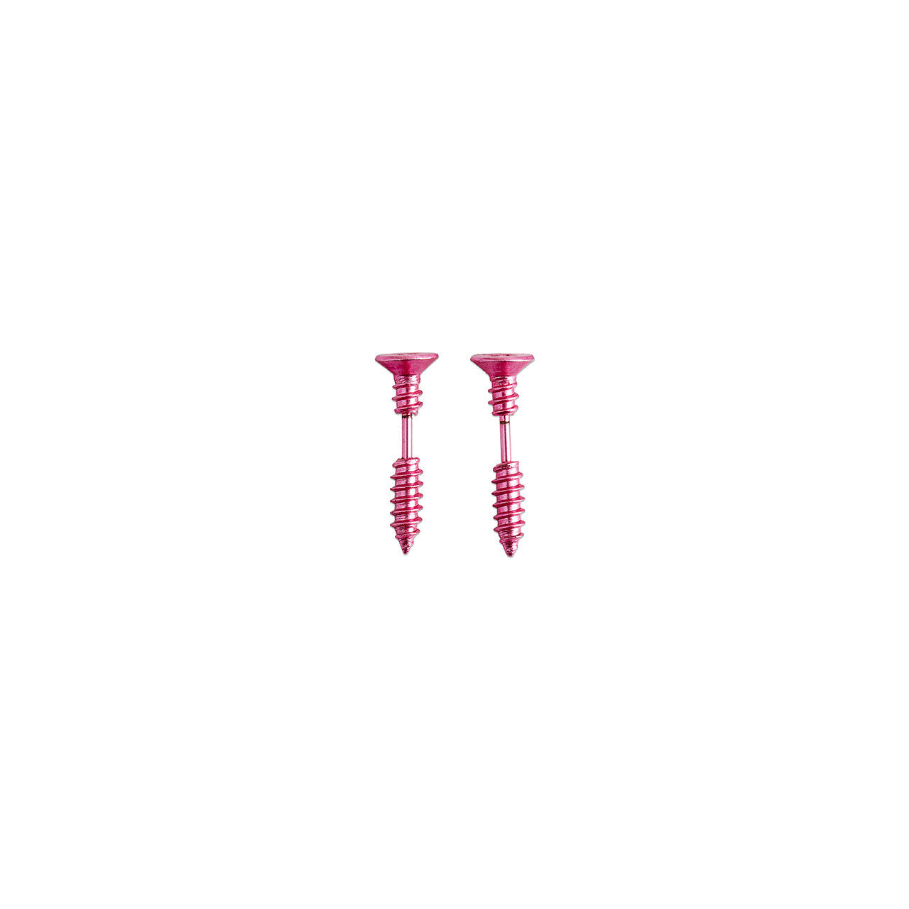 Garage Girls Jewelry Screw Earrings - Pink 2