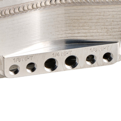 Corsa Veloce "Competizione" Forward Facing Billet Intake Manifold for OE 64mm T-Body - Silver Finish - Port Close-up