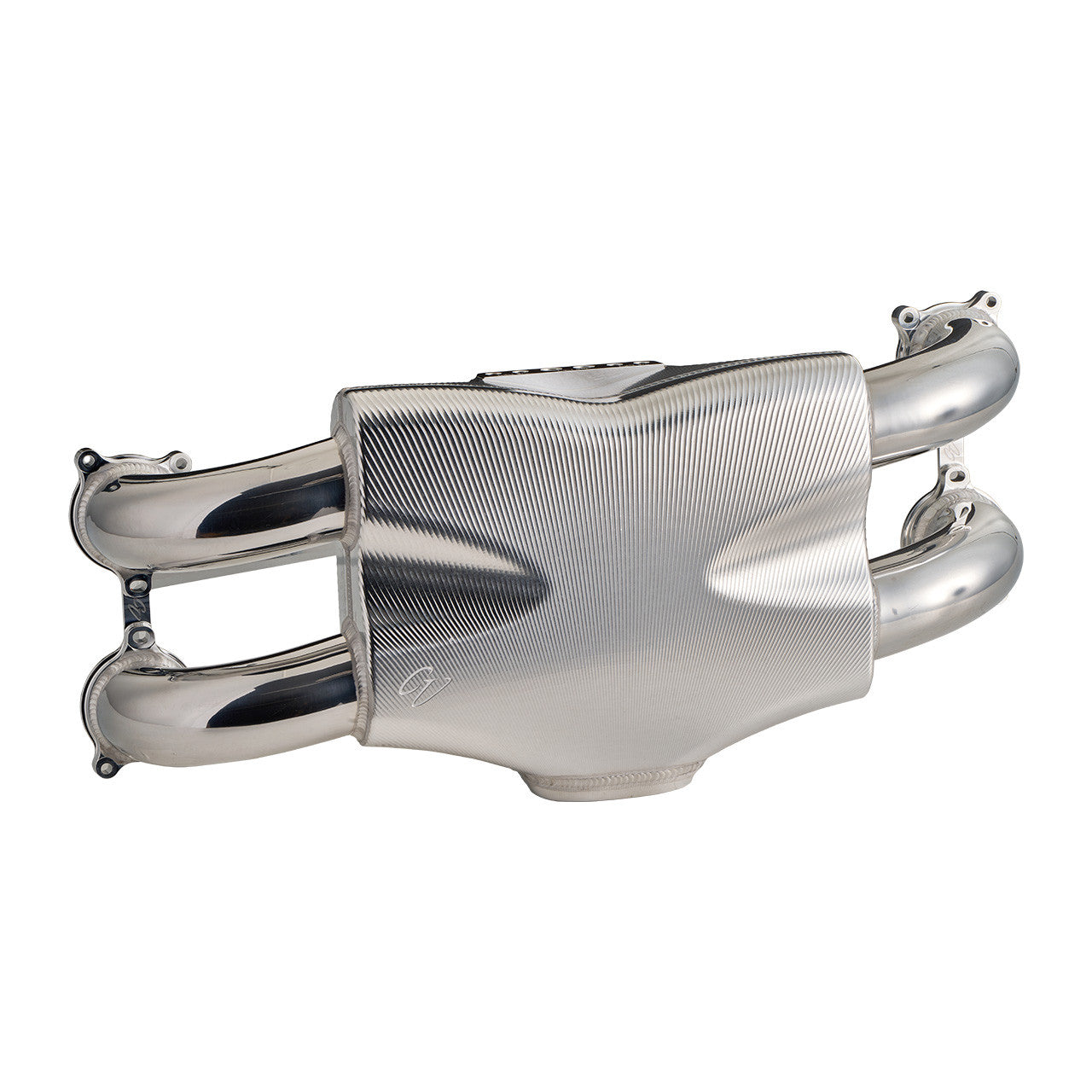 Corsa Veloce "Competizione" Forward Facing Billet Intake Manifold for OE 64mm T-Body - Silver Finish - Angle 3