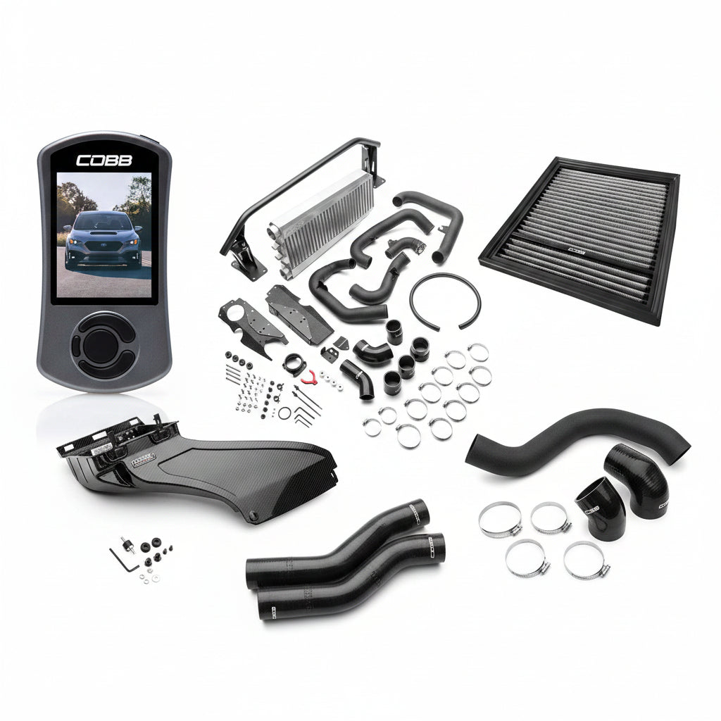 COBB Stage 2 Power Package w/Silver FMIC For 2022+ Subaru WRX - Gloss Carbon Fiber