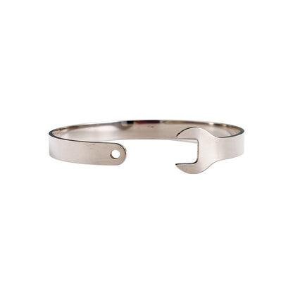 Garage Girls Jewelry Wrench Bangle Bracelet (Silver) - Angle 1
