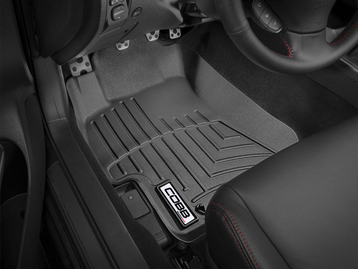 COBB Front and Rear FloorLiner by WeatherTech - Black For 2008-14 Subaru WRX/STI, 09-12 LGT - Front Install