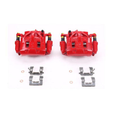 Power Stop Front Red Calipers w/Brackets For 2015-20 Subaru WRX, 05-12 Legacy GT - Pair - S3348