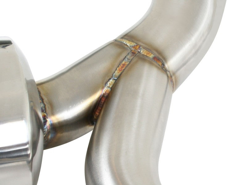 aFe Takeda 2-1/2" 304 Stainless Steel Cat-Back Exhaust System w/ Black Dual Tips Exhaust for 2013+ Subaru BRZ/86/GR86/FR-S - 49-36023-B - Close Up