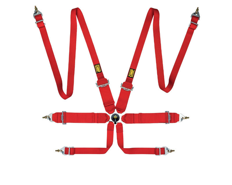 OMP First 3/2 Racing Harness Red - DA0-0204-B02-061