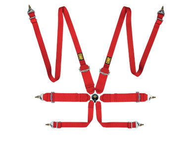 OMP First 3/2 Racing Harness Red - DA0-0204-B02-061