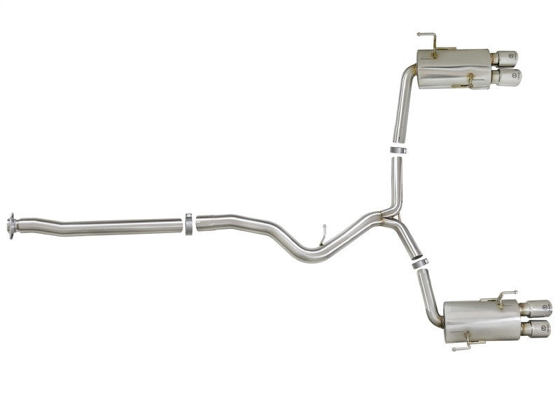 aFe Takeda 3 IN to 2-1/4 IN 304 Stainless Steel Cat-Back Exhaust System For 2015-21 Subaru WRX/WRX STI - Polished Tips - 49-36801-P - Assemled