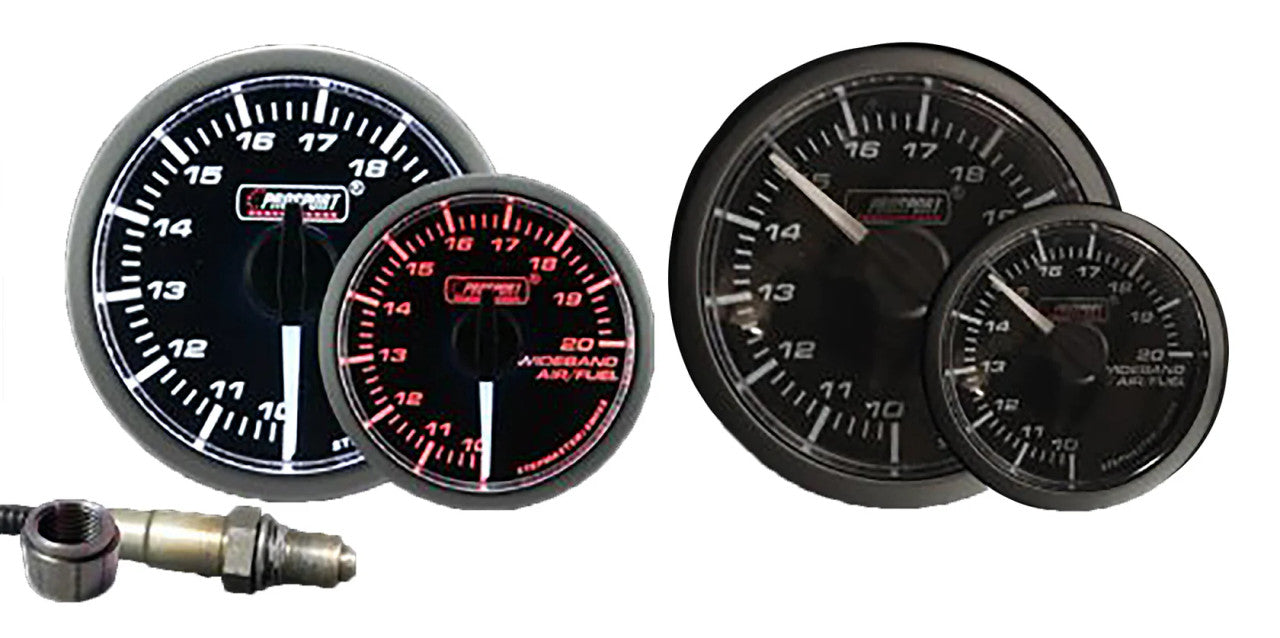 Prosport 52mm Wideband Premium White Pointer Clear Lens Air Fuel Ratio kit-Amber/White