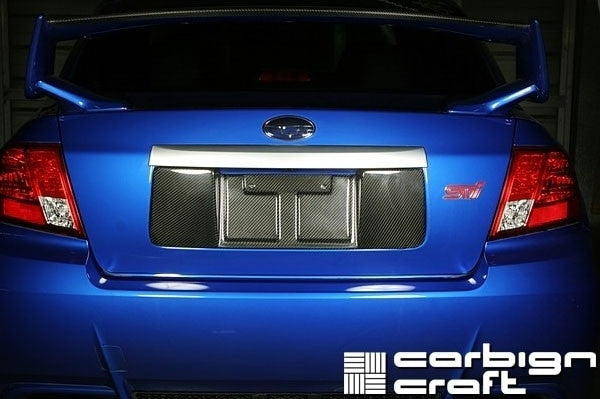 APR Carbon Fiber License Plate Frame for 2008-14 Subaru WRX / STI Sedan - Installed