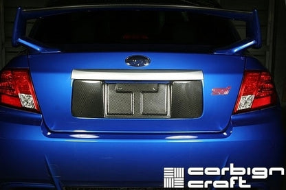 APR Carbon Fiber License Plate Frame for 2008-14 Subaru WRX / STI Sedan - Installed